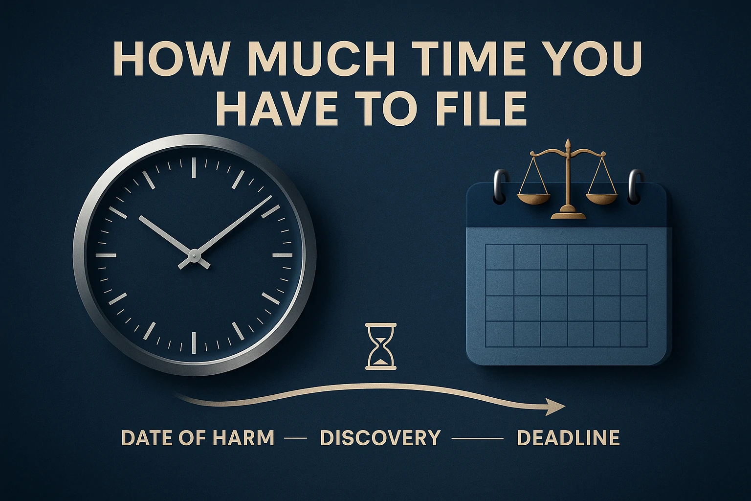 Infographic of a clock and calendar showing deadline for filing a negligent security claim